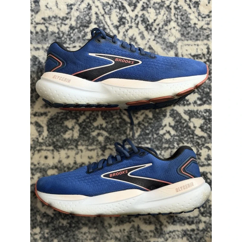 Brooks Glycerin 21 Women's Size 8.5 D Shoes Blue Running Sneaker White Sole